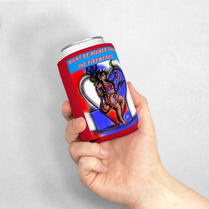 Summer Vibes Can Cooler Sleeve, Fun Beverage Holder, Party Favor, Fourth of July Gift, BBQ Essential, Festival Fun