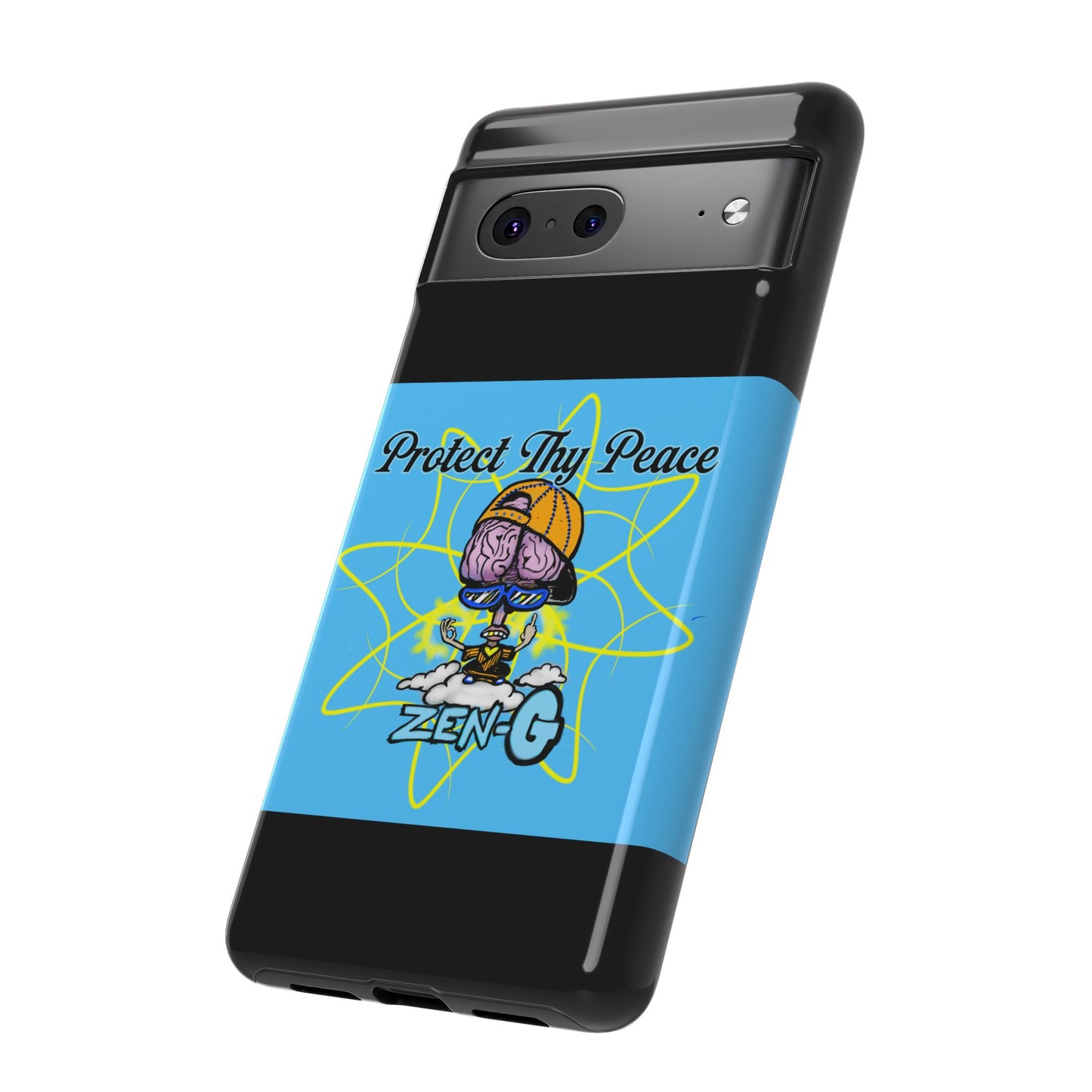 Protect Thy Peace Phone Case, Zen G Tough Case for Stress Relief, Unique Phone Accessory, Holiday Gift, Vibrant Design