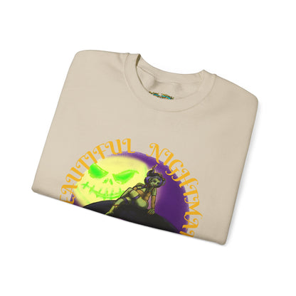 Spooky Vibes Unisex Crewneck Sweatshirt - Perfect for Halloween, Casual Wear, Gift for Fans, Cozy Fall Outfit, Nightmare Design
