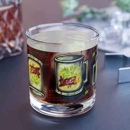 Here for the boos Rocks Glass, 10oz - Unique Gift for Whiskey Lovers, Home Bar Decor, Creative Drinkware, Perfect for Parties, Birthdays