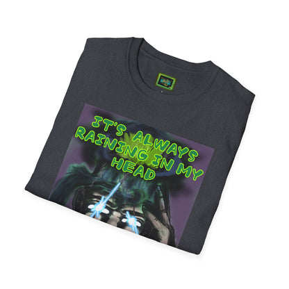Unisex Graphic T-Shirt - "It's Always Raining in My Head" Horror Art Tee