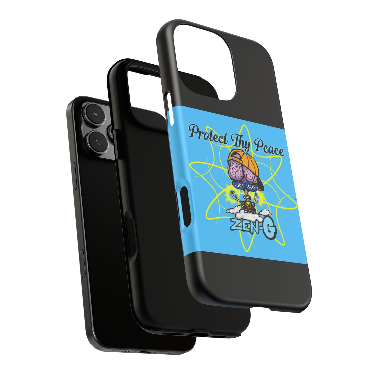 Protect Thy Peace Phone Case, Zen G Tough Case for Stress Relief, Unique Phone Accessory, Holiday Gift, Vibrant Design