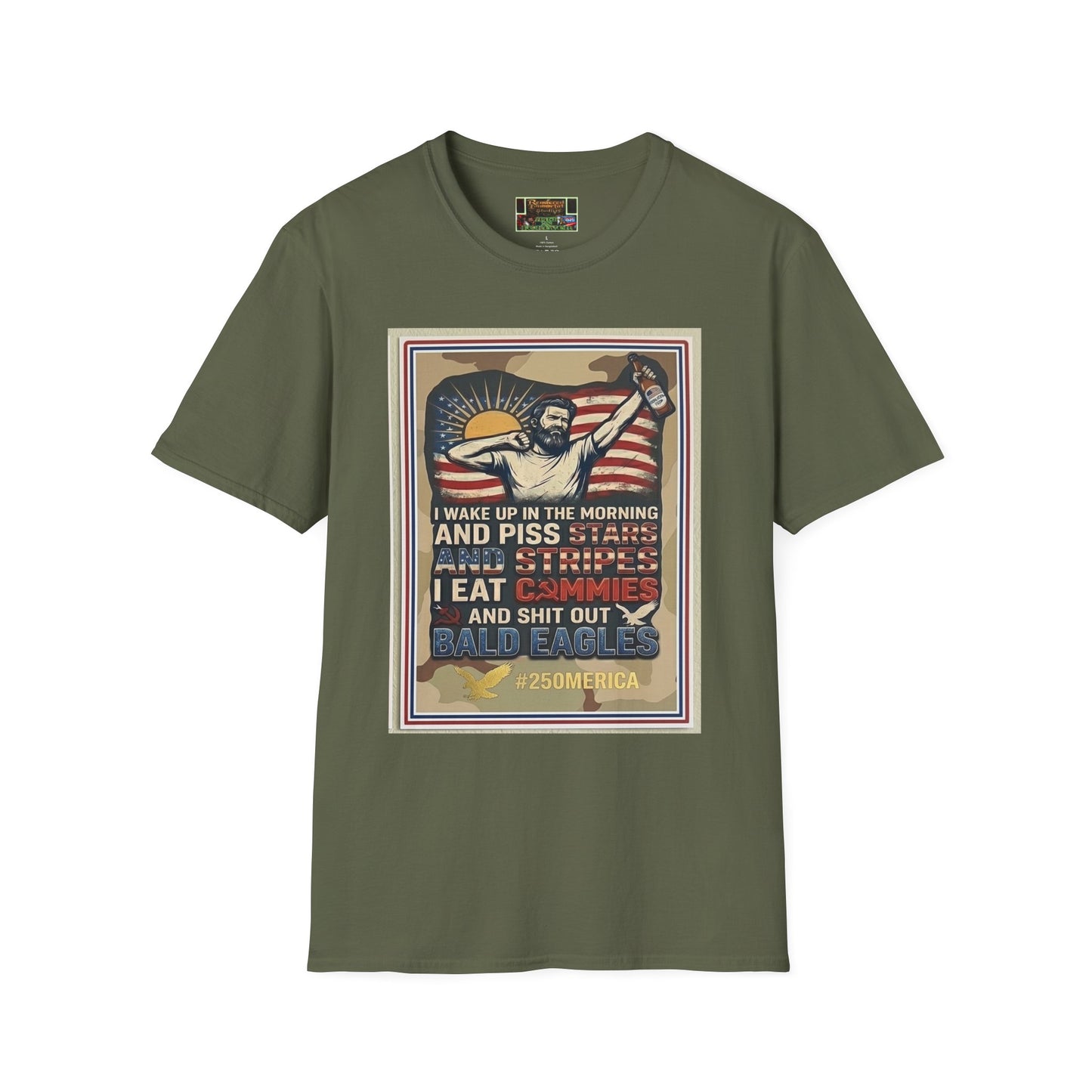 Retro Patriotic T-Shirt — 'I Wake Up in the Morning and Piss Stars' Graphic Tee