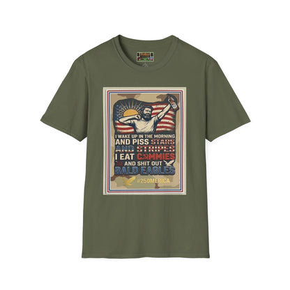 Retro Patriotic T-Shirt — 'I Wake Up in the Morning and Piss Stars' Graphic Tee