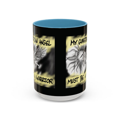 Guardian Angel Warrior Coffee Mug, Spiritual Gift, Protector Mug, Angel Decor, Cosy Homeware, Inspirational Quote