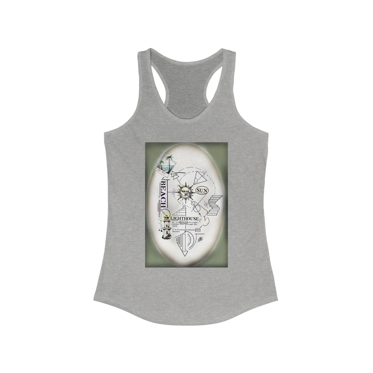 Beach and Sun Women's Racerback Tank Top, Travel Top, Summer Essentials, Workout Tank, Gift for Explorer, Nautical Vibes