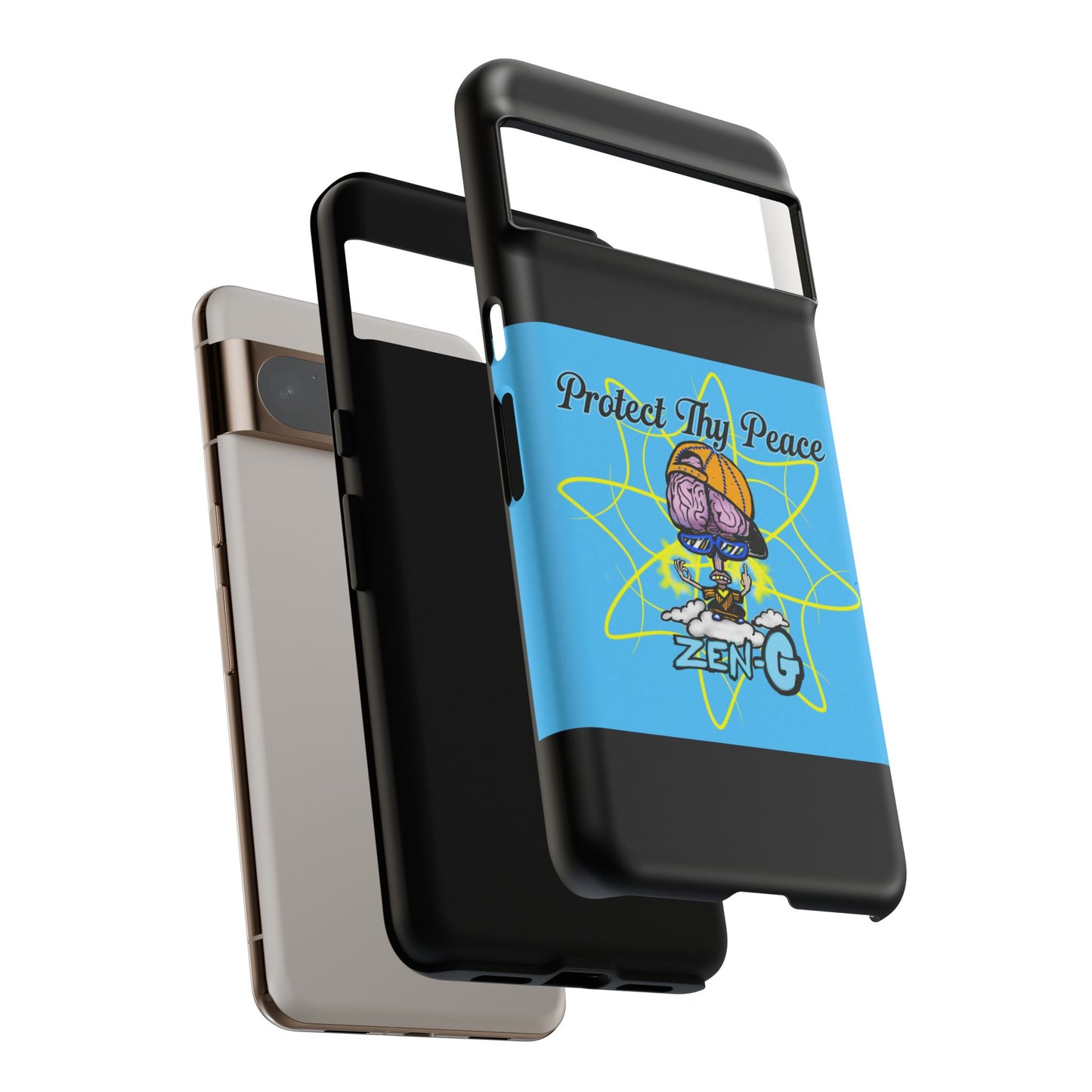 Protect Thy Peace Phone Case, Zen G Tough Case for Stress Relief, Unique Phone Accessory, Holiday Gift, Vibrant Design