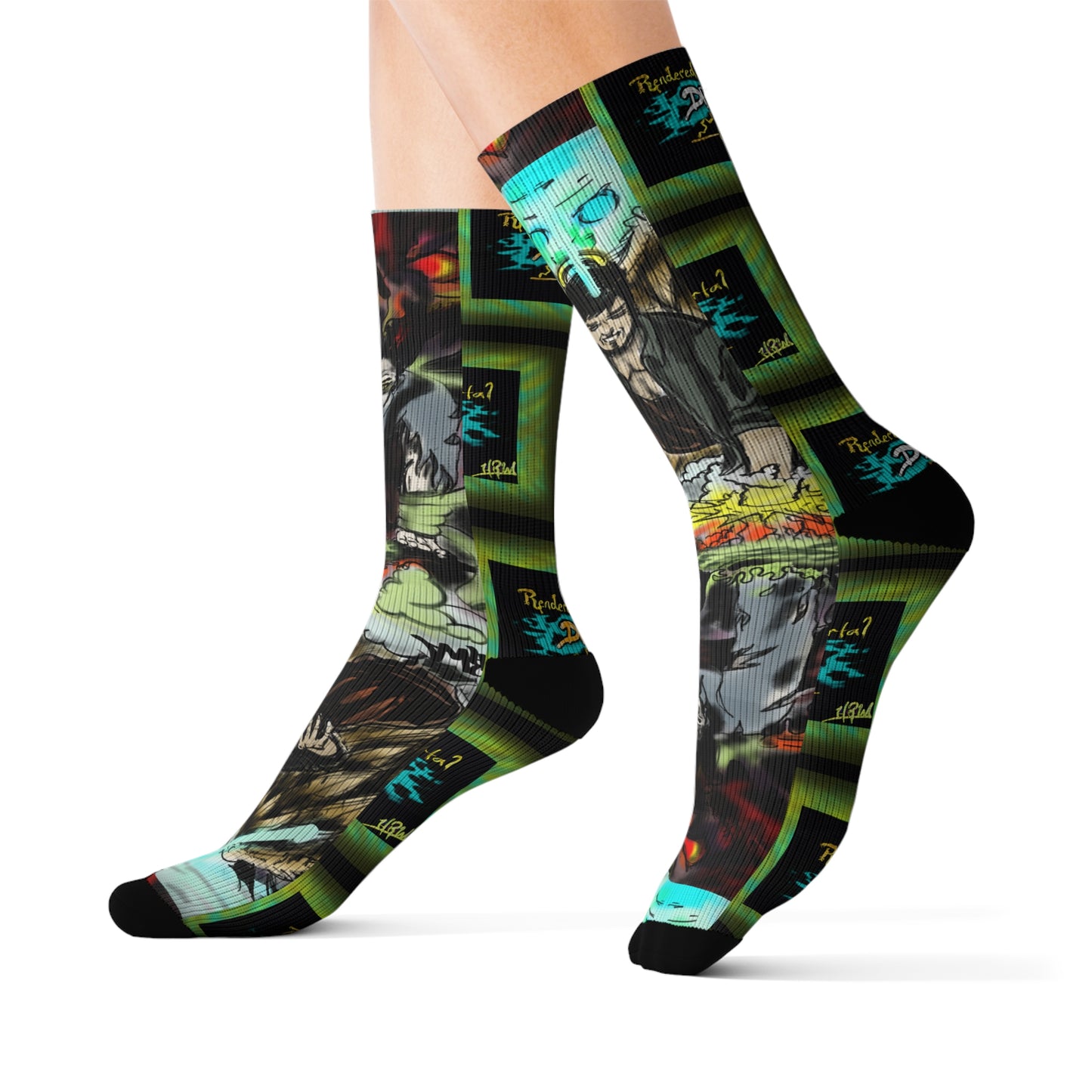 Vibrant Graphic Socks - Unique Sublimation Design for Creative Souls