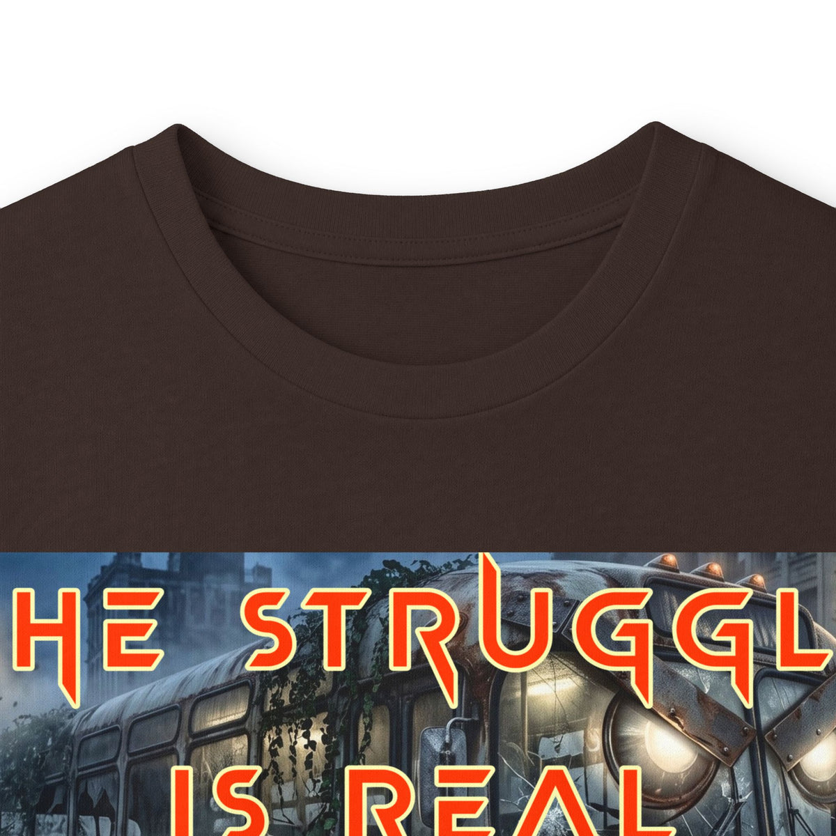 The Struggle Is Real long sleeve tee featuring a moody cinematic street scene by Reese Wilson