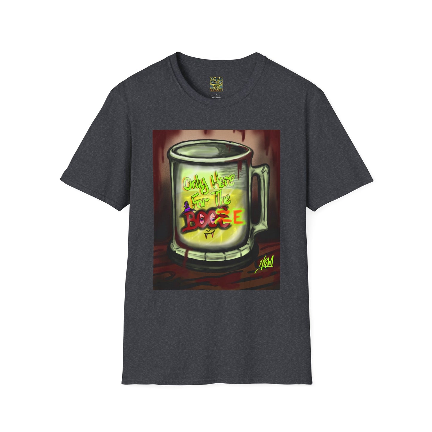 Here For the Boos Unisex Softstyle T-Shirt, Casual Streetwear, Urban Fashion, Unique Graphic Tee, Perfect Gift for Art Lovers