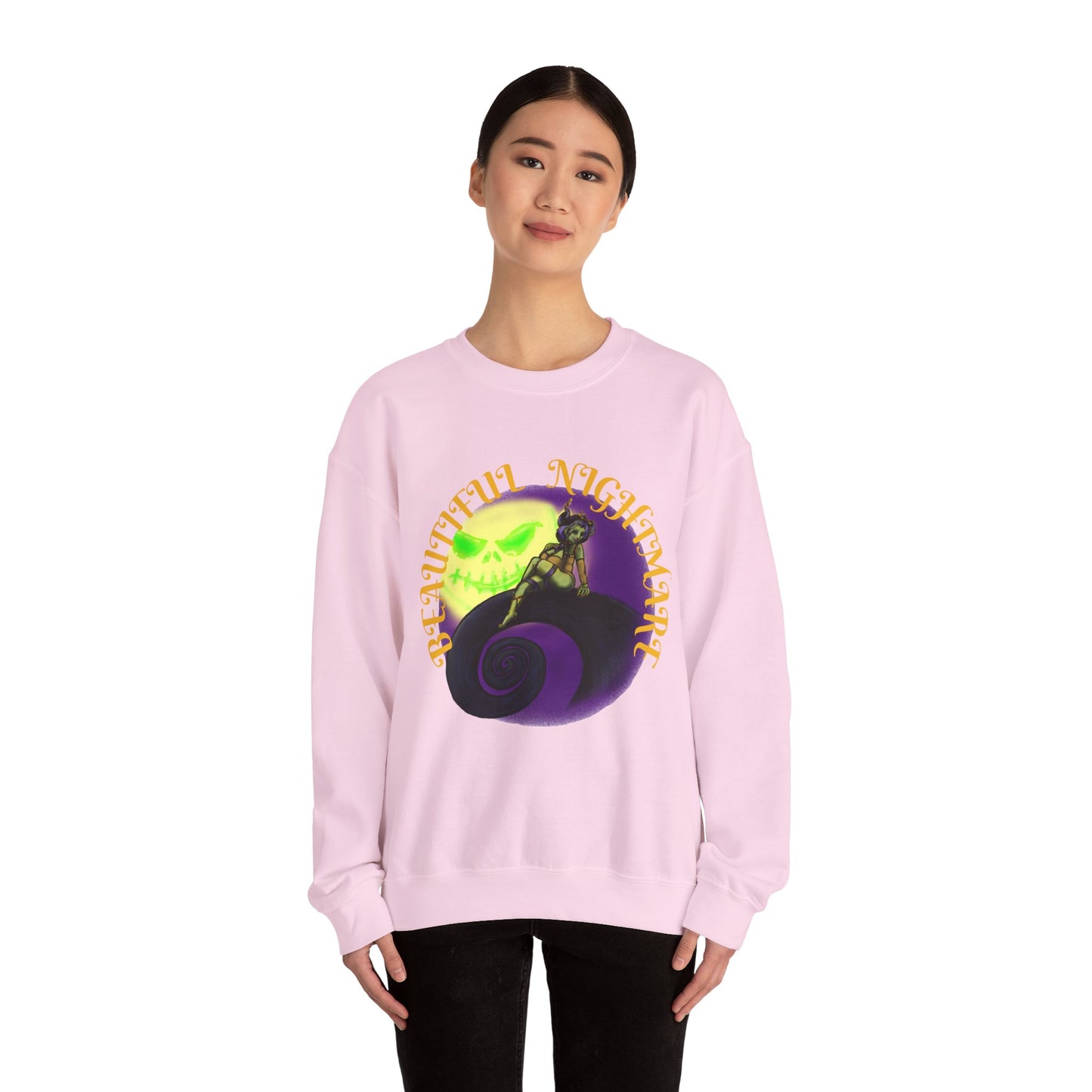 Spooky Vibes Unisex Crewneck Sweatshirt - Perfect for Halloween, Casual Wear, Gift for Fans, Cozy Fall Outfit, Nightmare Design