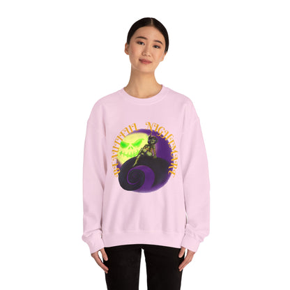 Spooky Vibes Unisex Crewneck Sweatshirt - Perfect for Halloween, Casual Wear, Gift for Fans, Cozy Fall Outfit, Nightmare Design