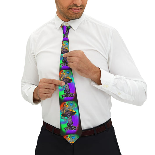 Colorful Fungi Necktie - Unique mushroom design for fun occasions