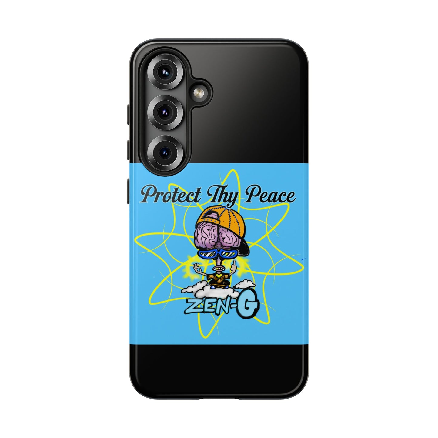 Protect Thy Peace Phone Case, Zen G Tough Case for Stress Relief, Unique Phone Accessory, Holiday Gift, Vibrant Design