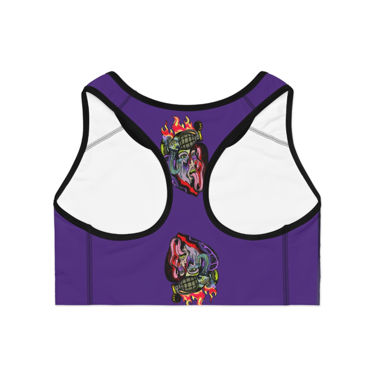 Edgy Graphic Sports Bra with Broken But Golden Design