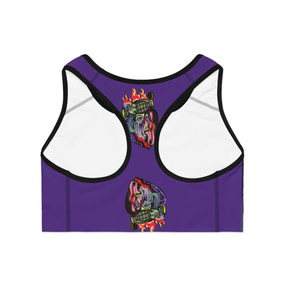 Edgy Graphic Sports Bra with Broken But Golden Design