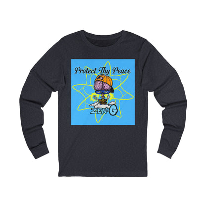 Protect Thy Peace Long Sleeve Tee, Unisex Casual Shirt, Zen Apparel, Peaceful Vibes, Mindfulness Gift, Everyday Wear