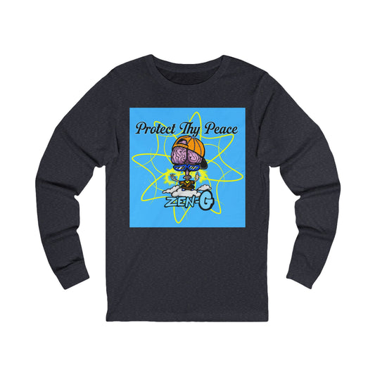 Protect Thy Peace Long Sleeve Tee, Unisex Casual Shirt, Zen Apparel, Peaceful Vibes, Mindfulness Gift, Everyday Wear