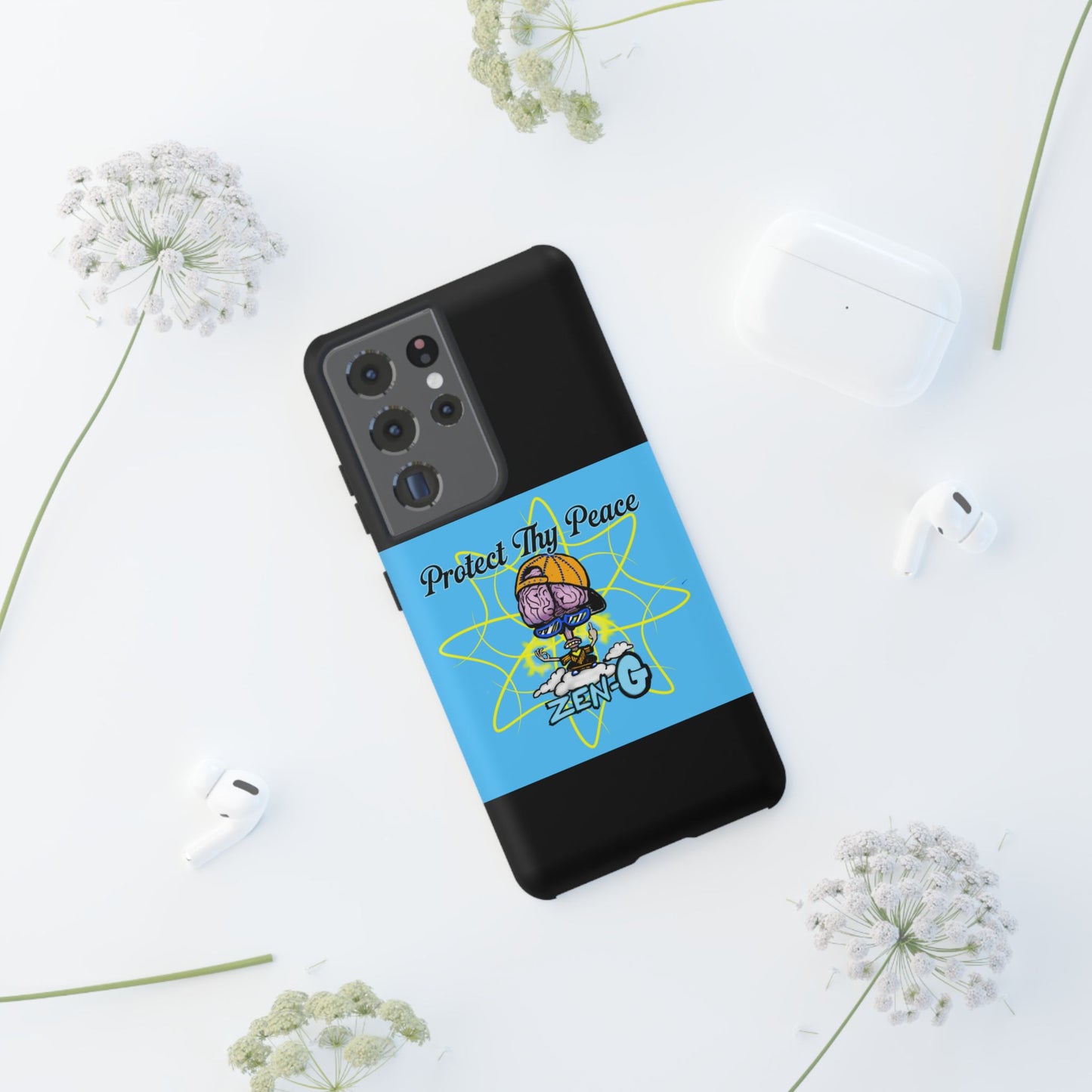 Protect Thy Peace Phone Case, Zen G Tough Case for Stress Relief, Unique Phone Accessory, Holiday Gift, Vibrant Design