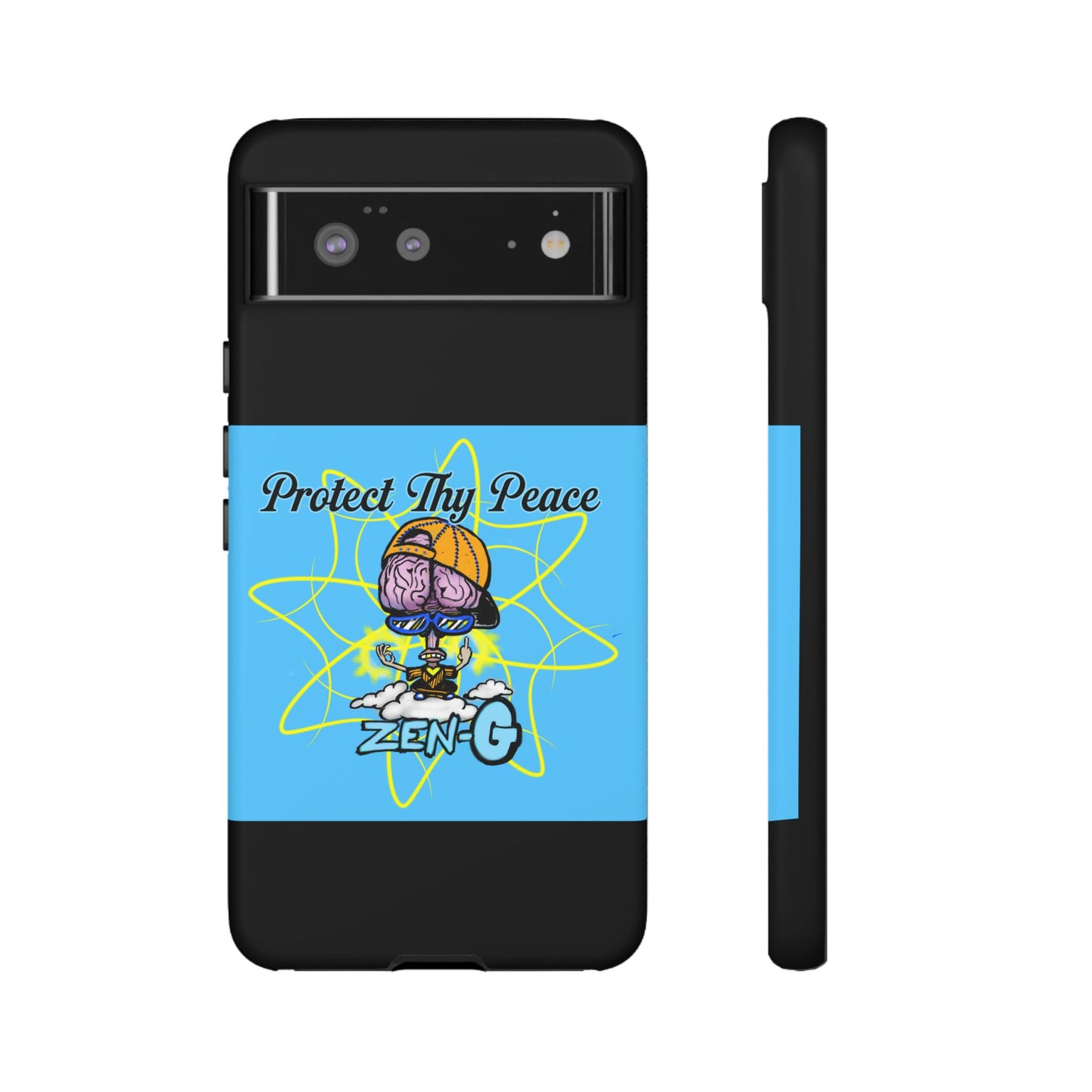 Protect Thy Peace Phone Case, Zen G Tough Case for Stress Relief, Unique Phone Accessory, Holiday Gift, Vibrant Design