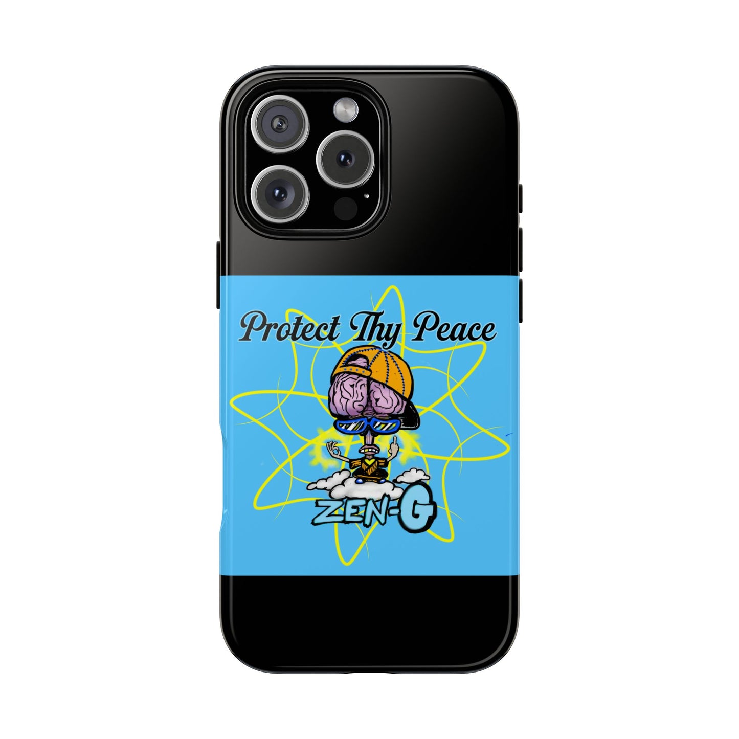 Protect Thy Peace Phone Case, Zen G Tough Case for Stress Relief, Unique Phone Accessory, Holiday Gift, Vibrant Design