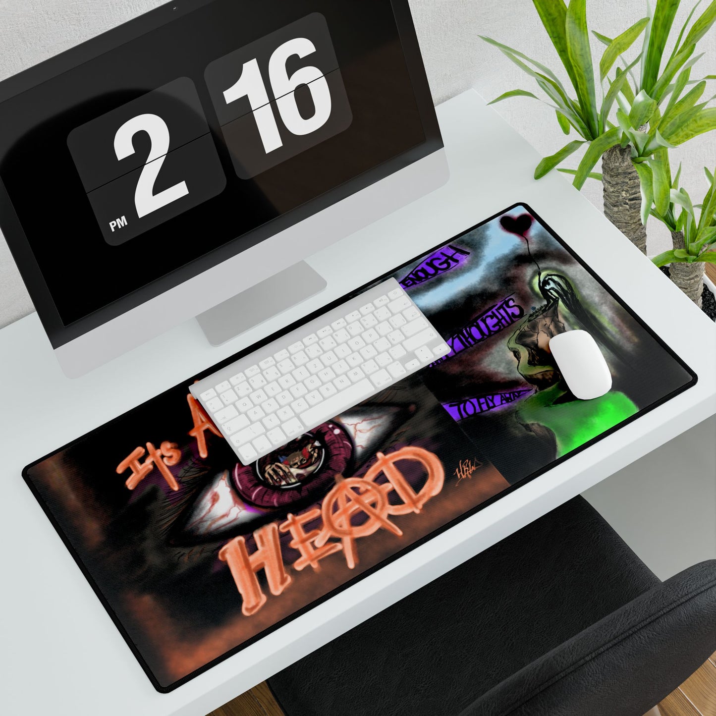 Gothic Desk Mats for Unique Workspaces, Its All In Your HEAD, Office Decor, Gamer Mousepad, Creative Gifts, Home Office Essentials