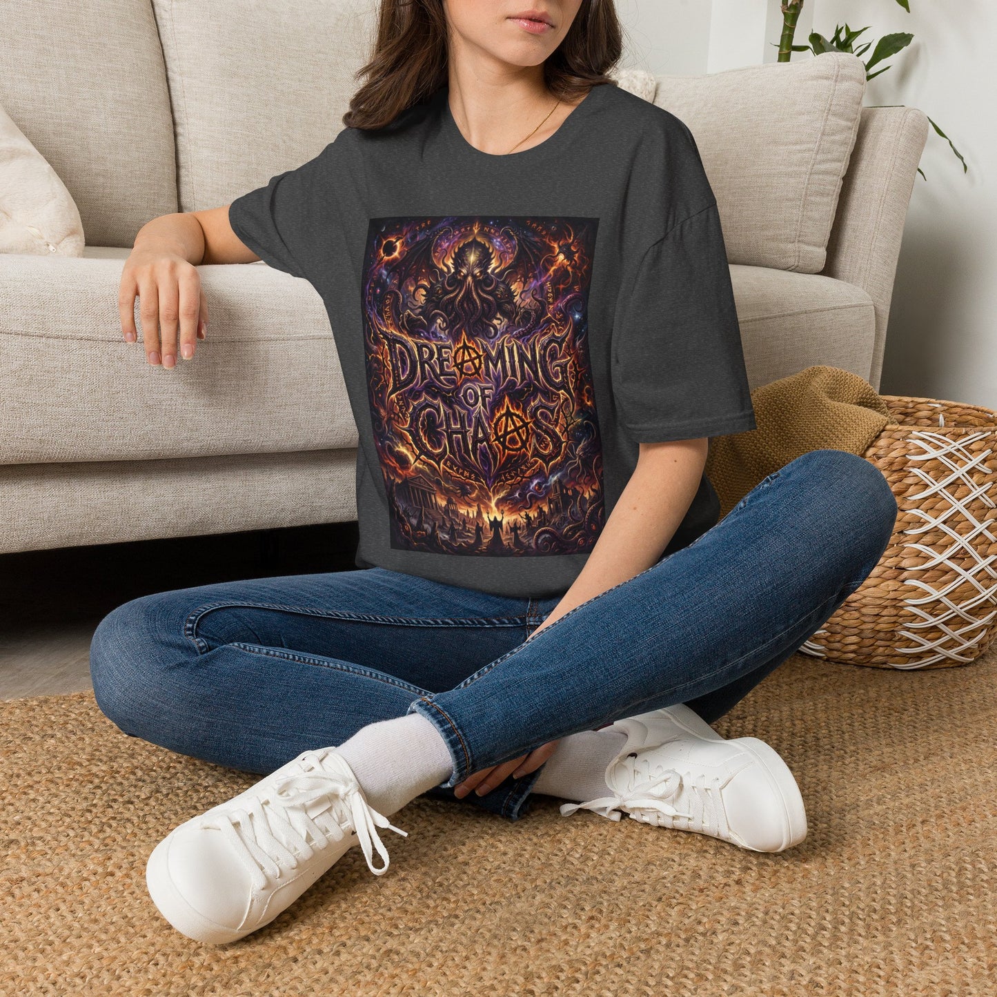 Dreaming of Chaos T‑Shirt — Dark Cosmic Horror Graphic Tee