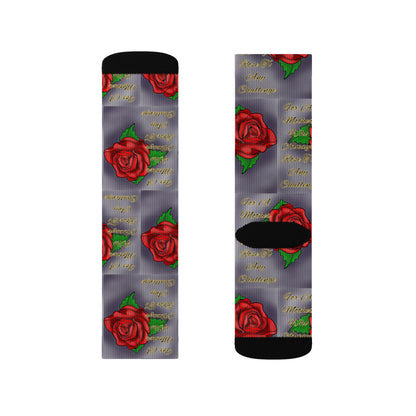 Rose Pattern Sublimation Socks | Cute Gift for Flower Lovers, Unique Fashion Accessory, Cozy Home Wear, Perfect for Birthdays, Floral Design