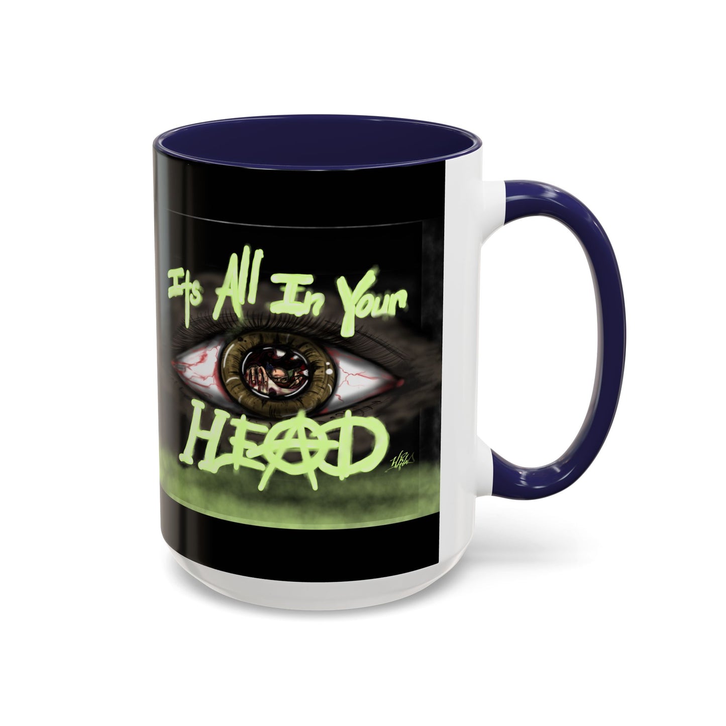 Edgy Accent Coffee Mug - Unique Gift for Artists, Home Decor, Halloween, Motivational Drinkware, Gothic Style, Mindful Daily Use