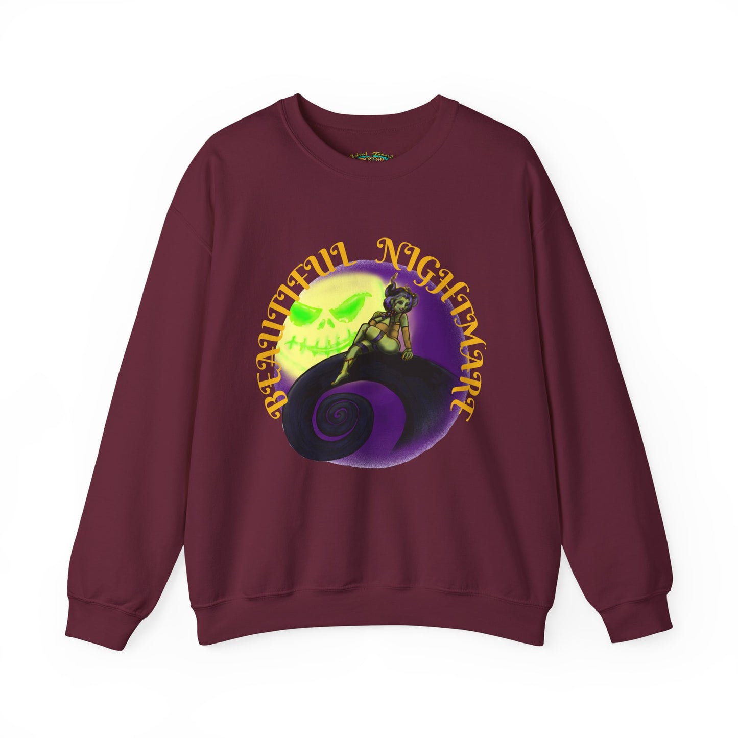 Spooky Vibes Unisex Crewneck Sweatshirt - Perfect for Halloween, Casual Wear, Gift for Fans, Cozy Fall Outfit, Nightmare Design