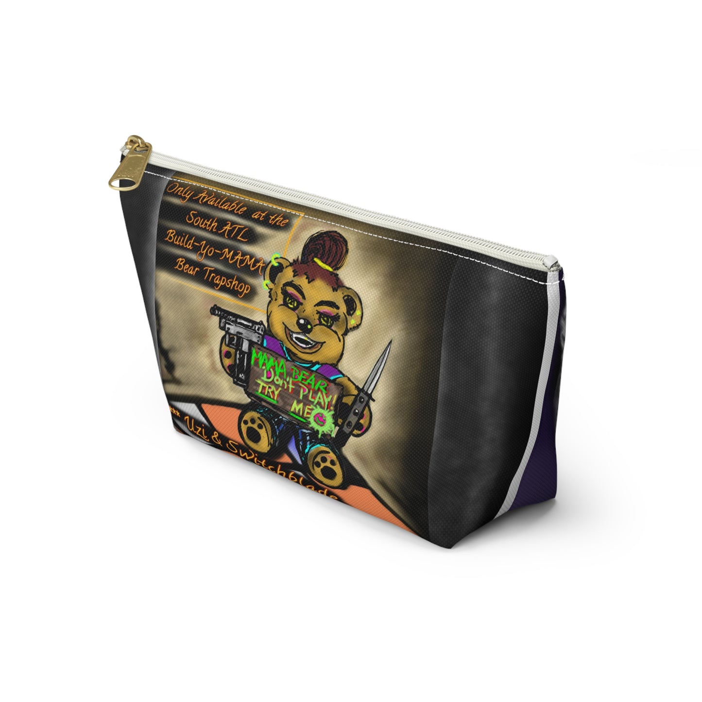 Mama Bear Accessory Pouch – Versatile Cosmetic Bag with Art Design