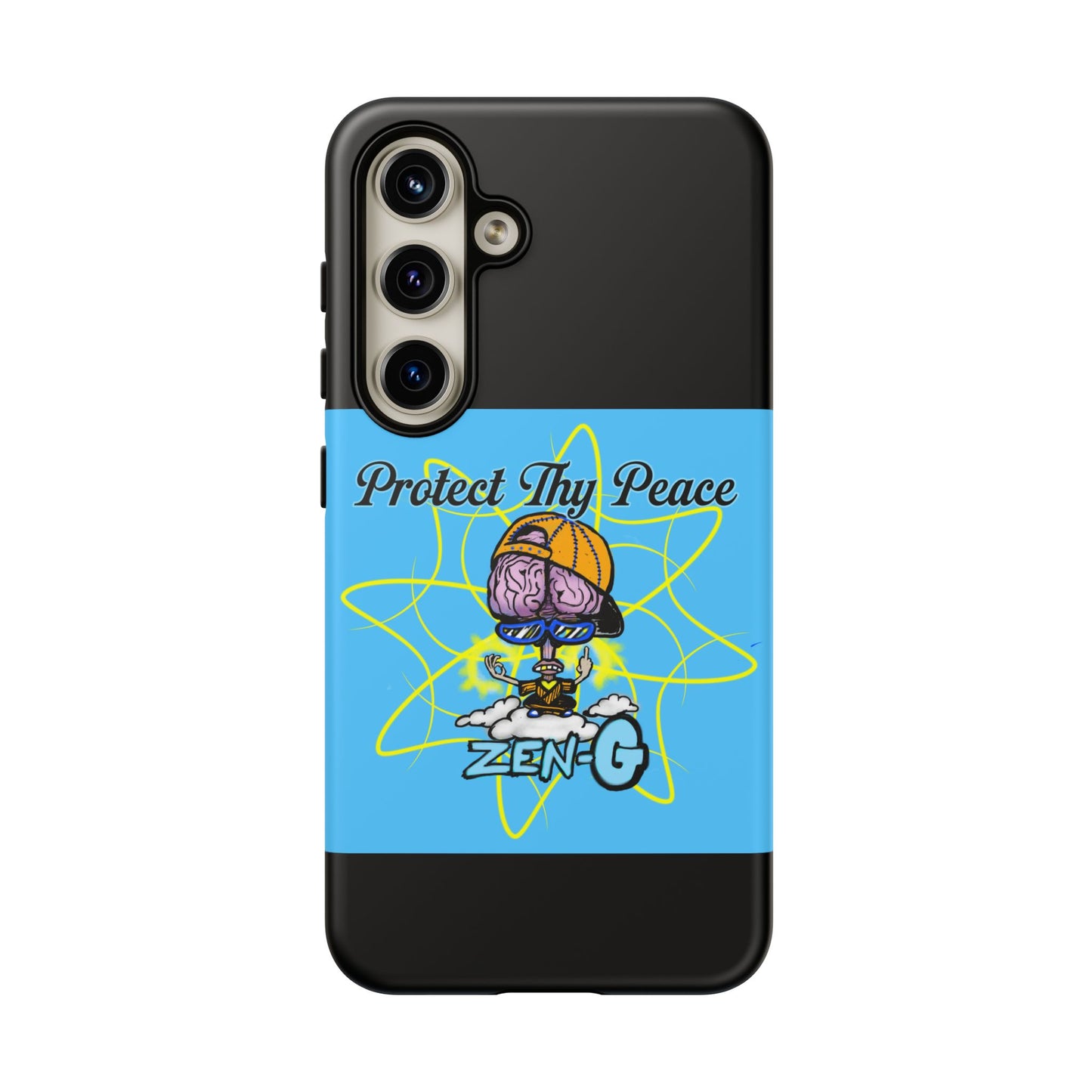Protect Thy Peace Phone Case, Zen G Tough Case for Stress Relief, Unique Phone Accessory, Holiday Gift, Vibrant Design