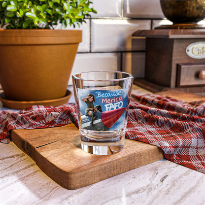 Because 'Merica bunker buster Shot Glass — Patriotic Funny 1.5oz Shooter Glass