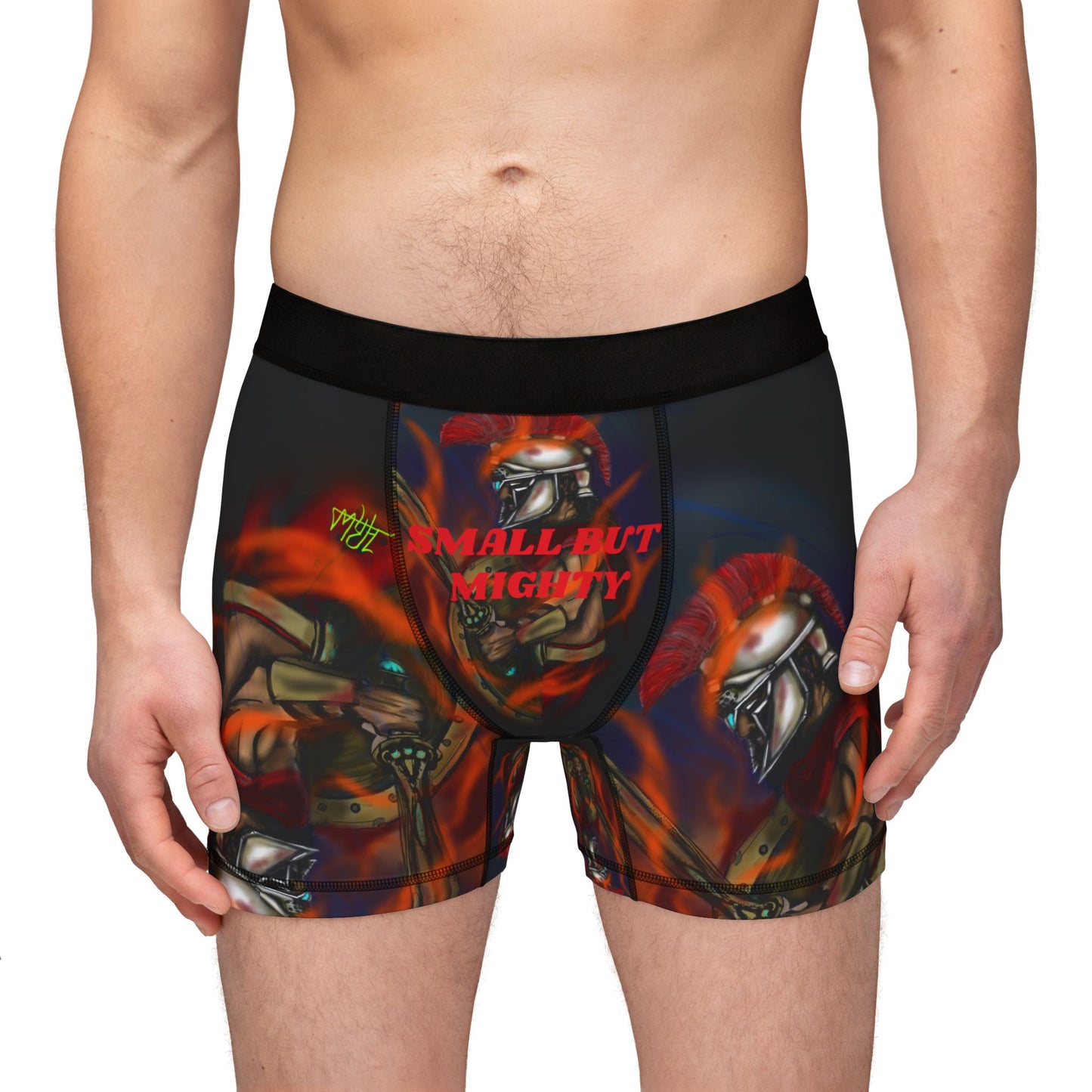 Men's Boxers with Bold Gladiator Design - 'Small But Mighty'