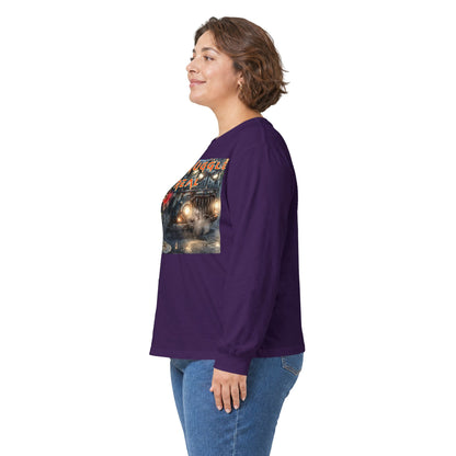 The Struggle Is Real long sleeve tee featuring a moody cinematic street scene by Reese Wilson