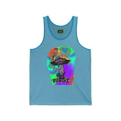Psychedelic Fungi & Heart Art Tank Top – Unisex Jersey