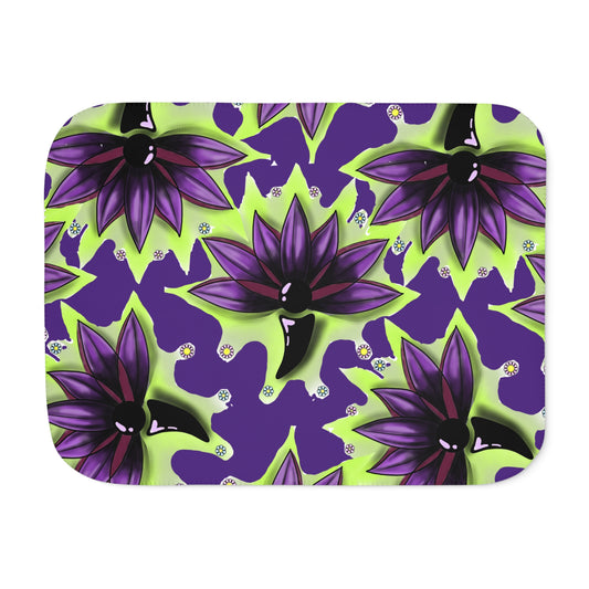 Cozy Sherpa Blanket - Lotus With SemicolonDesign for Home Decor