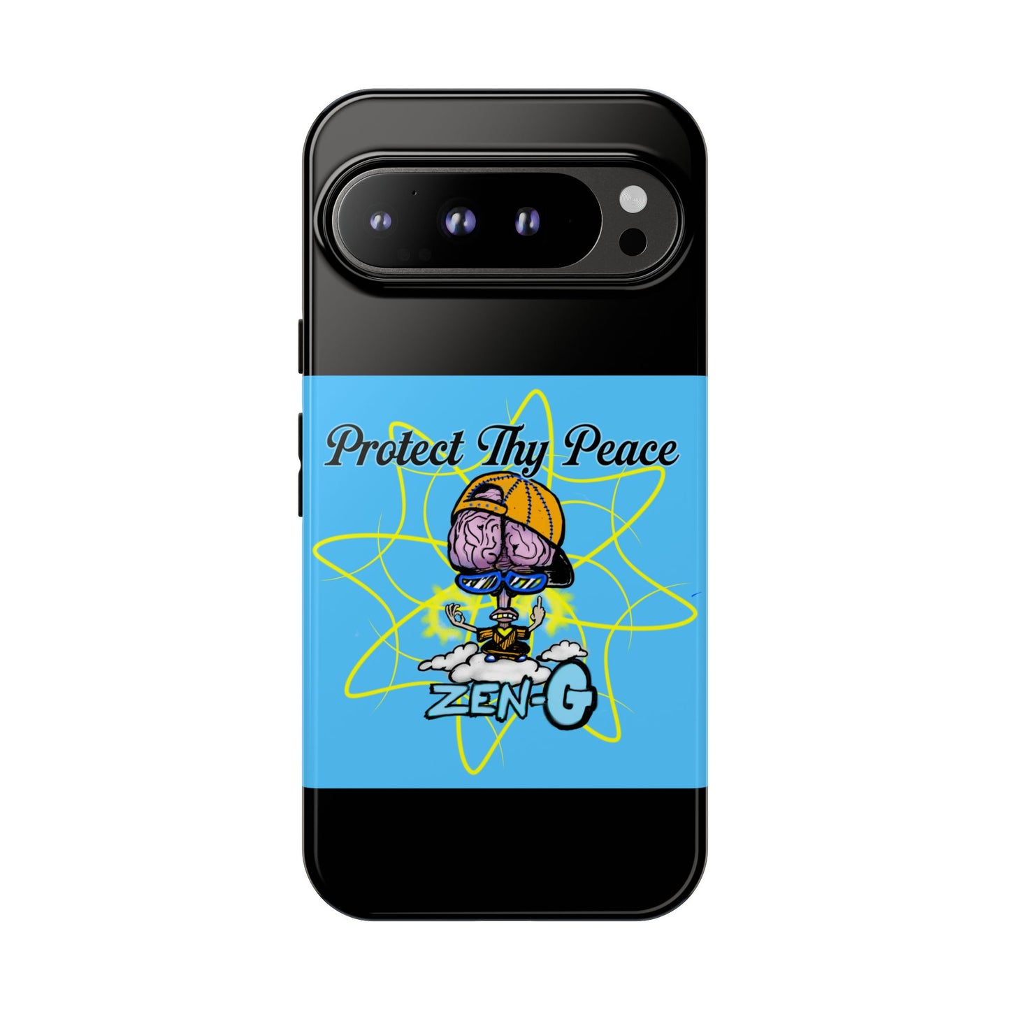 Protect Thy Peace Phone Case, Zen G Tough Case for Stress Relief, Unique Phone Accessory, Holiday Gift, Vibrant Design