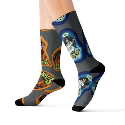 Sinner and Saint Socks for Chill Vibes, Stylish Socks for Gift, Cozy Socks for Everyday, Trendy Socks for Holidays, Unique [...]