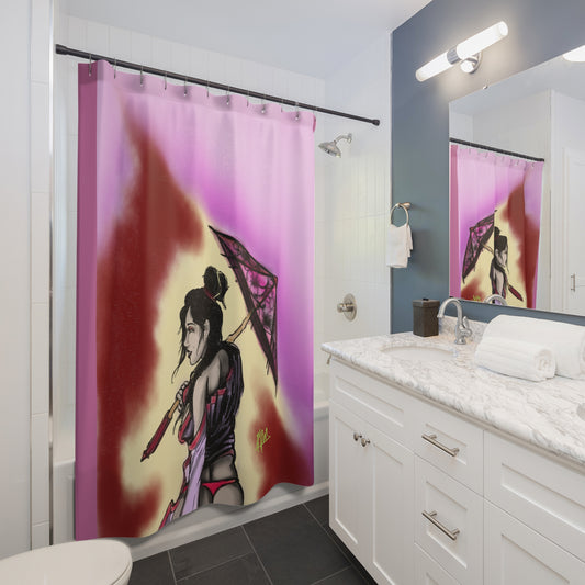 Shower Curtain with Artistic Design, Unique Bathroom Decor, Vibrant Home Accent, Gift for Her, Stylish Shower Accessory