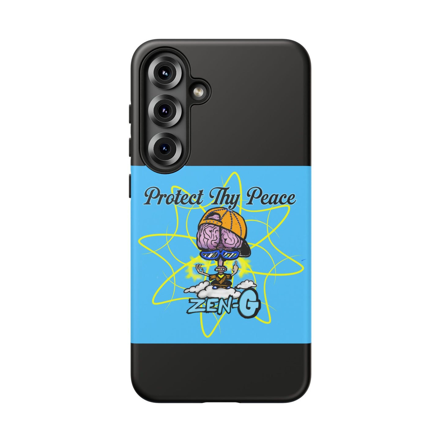Protect Thy Peace Phone Case, Zen G Tough Case for Stress Relief, Unique Phone Accessory, Holiday Gift, Vibrant Design