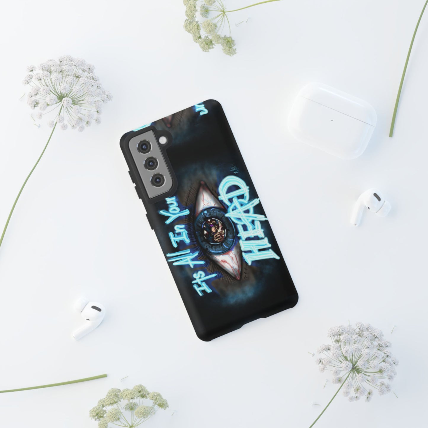 Tough Cases Phone Case,It's All In Your Head Design, Edgy Art, Unique Gift, Halloween Decor, Personalized Mobile Cover