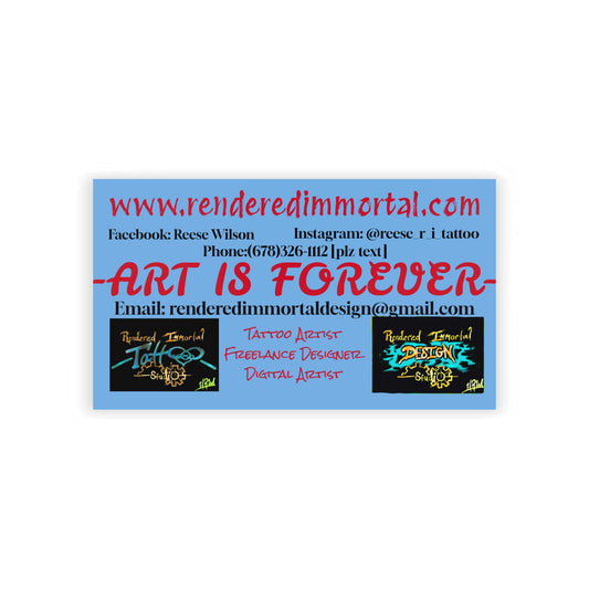 Custom Business Cards - Art is Forever Design for Tattoo and Freelance Artists