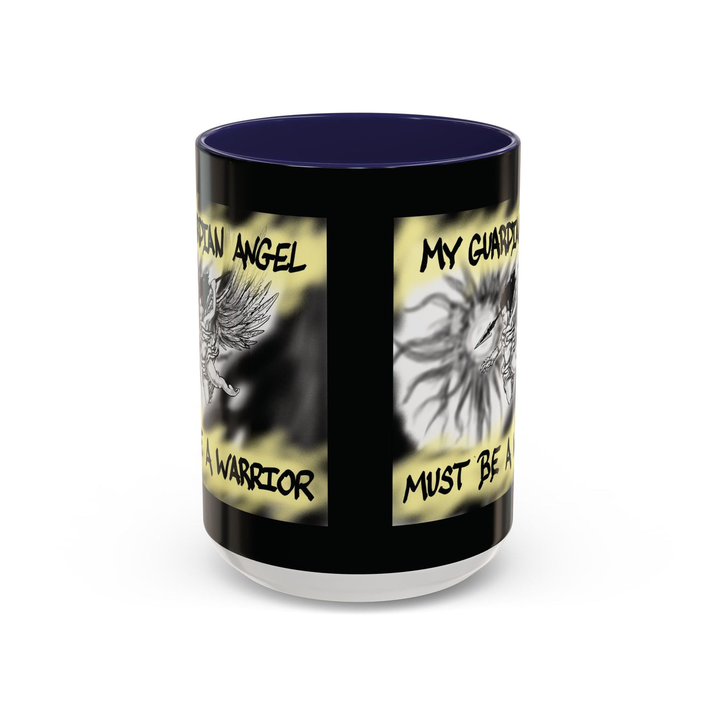 Guardian Angel Warrior Coffee Mug, Spiritual Gift, Protector Mug, Angel Decor, Cosy Homeware, Inspirational Quote