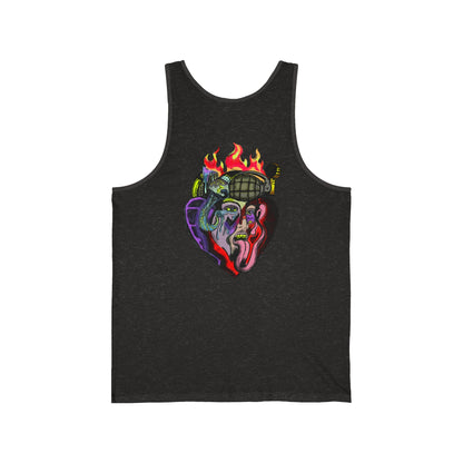 Psychedelic Fungi & Heart Art Tank Top – Unisex Jersey