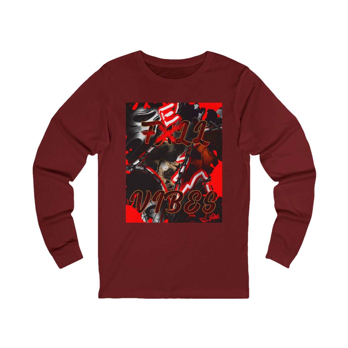 Fall Vibes Long Sleeve Tee, Unisex Black Tee, Casual Wear, Gift for Him/Her, Stylish Streetwear, Fall Fashion