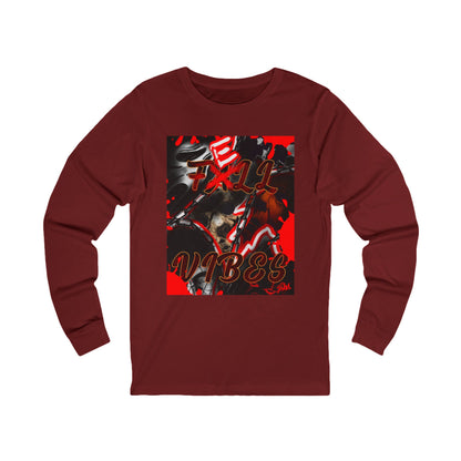 Fall Vibes Long Sleeve Tee, Unisex Black Tee, Casual Wear, Gift for Him/Her, Stylish Streetwear, Fall Fashion