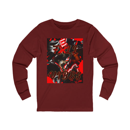 Fall Vibes Long Sleeve Tee, Unisex Black Tee, Casual Wear, Gift for Him/Her, Stylish Streetwear, Fall Fashion