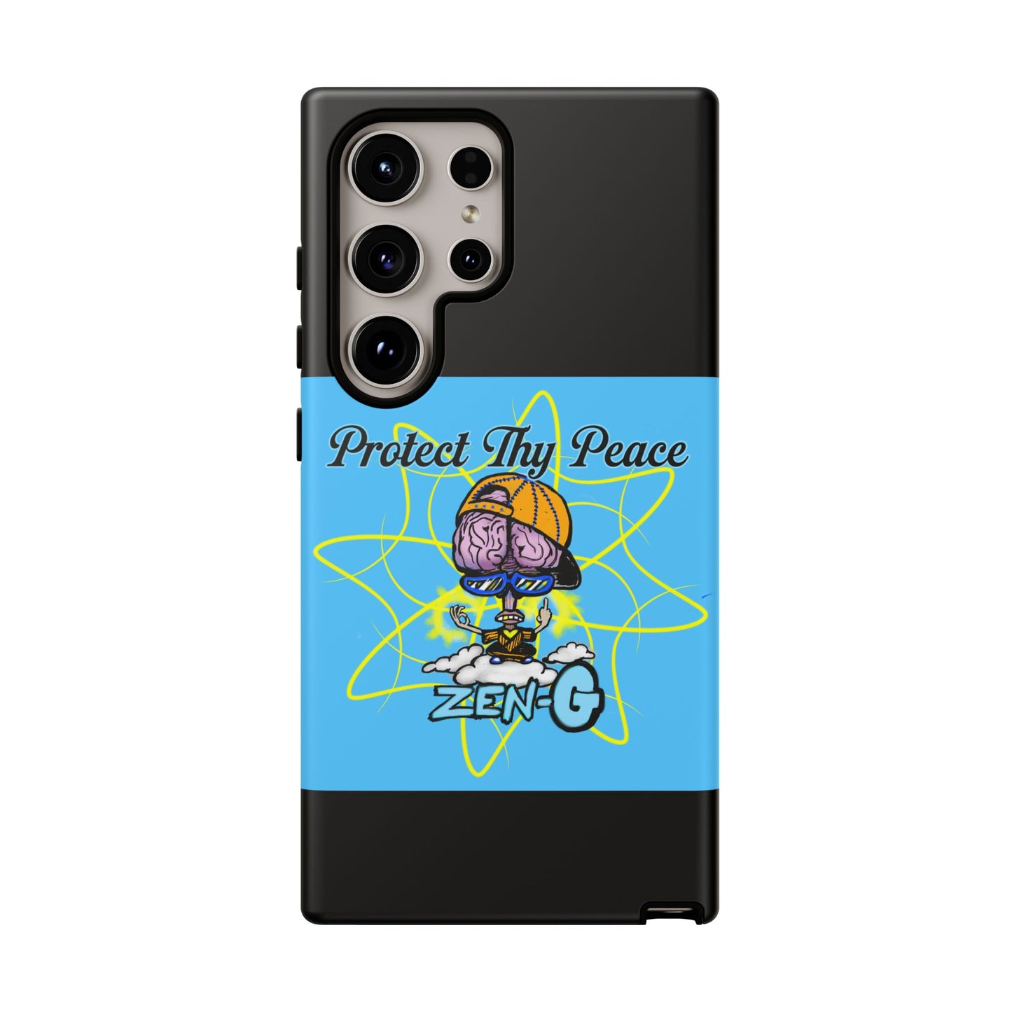 Protect Thy Peace Phone Case, Zen G Tough Case for Stress Relief, Unique Phone Accessory, Holiday Gift, Vibrant Design
