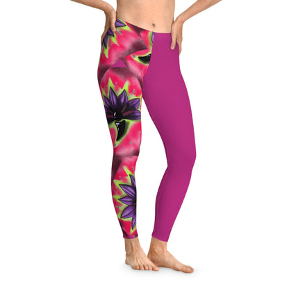 Vibrant Floral Stretchy Leggings - Perfect for Yoga and Activewear